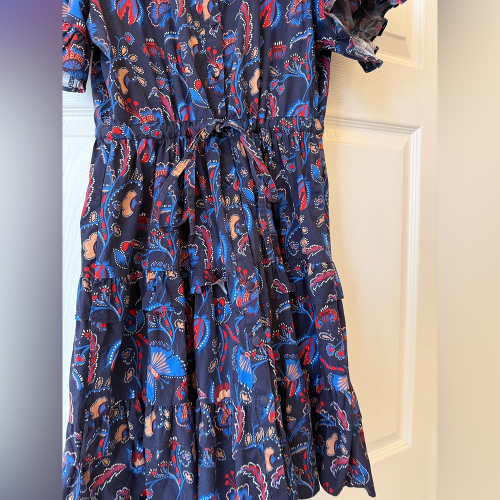 Sail To Sable Aztec Floral Scalloped Edge Shirt Dress - Picture 6 of 11